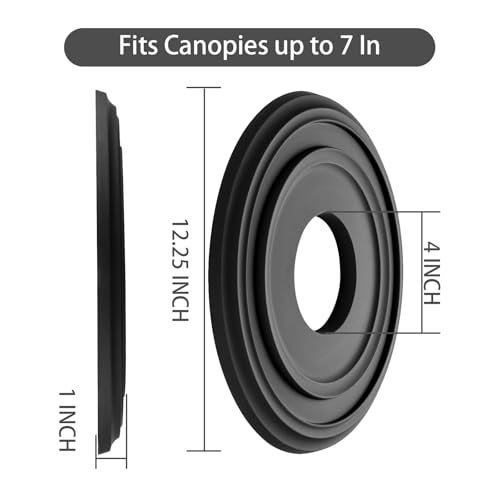 EIFHYT Matte Black PU Ceiling Medallions for Light Fixtures and Ceiling Fans, 12-1/4"OD x 4" ID x 1" P (Fits Canopies up to 7") - Image 2
