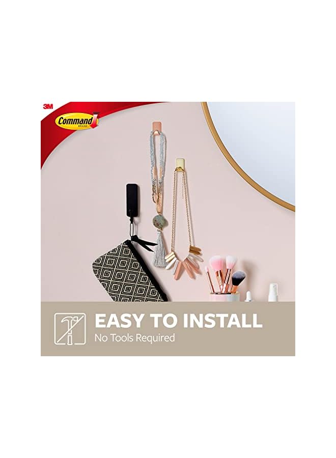 Command 17032G4Ukn Metallic Hook Small Gold Color Organize And Decorate Damagefree. 4 Hooks And 5 Strips/Pack - Image 4