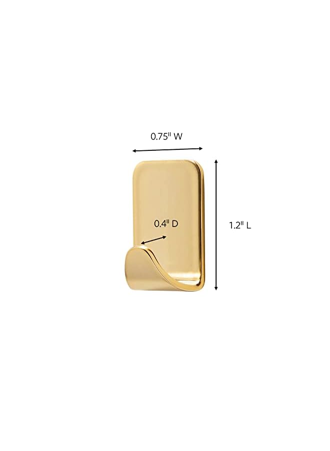 Command 17032G4Ukn Metallic Hook Small Gold Color Organize And Decorate Damagefree. 4 Hooks And 5 Strips/Pack - Image 2