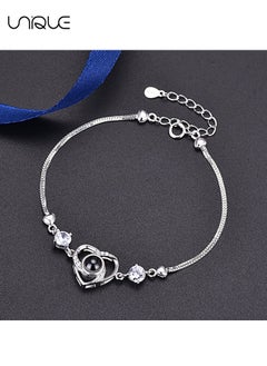 Unique Bracelets - Diamond-set bracelets - Heart-shaped bracelets - Nano projection bracelets - Stylish and simple - Women - Silver  - Image 5