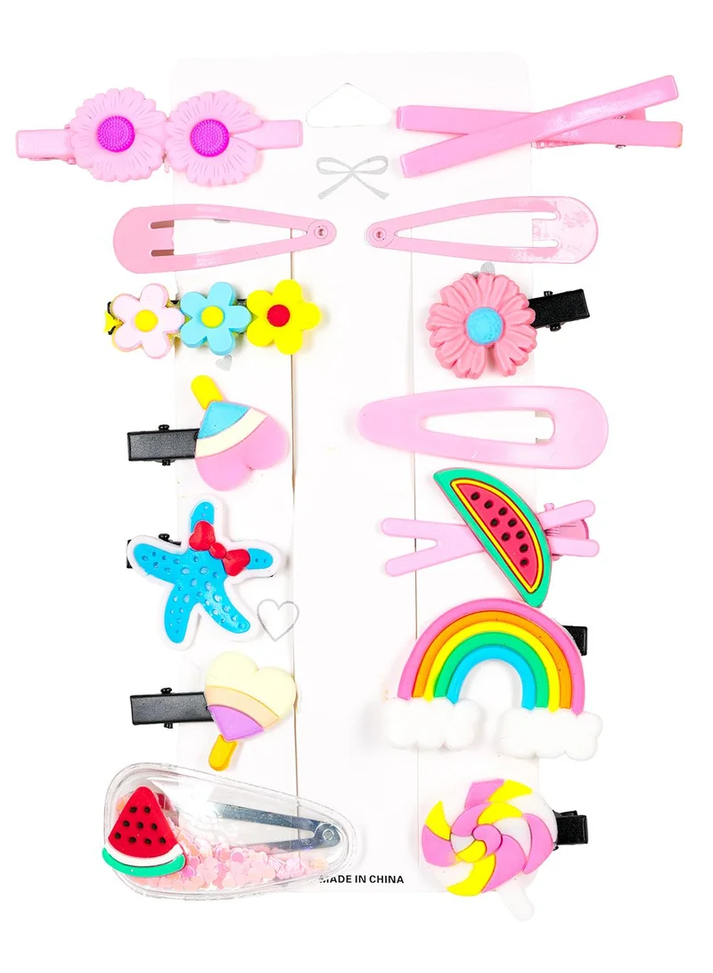 بيبي كلو Kids Flower Star Hair Clips 15 Pack
