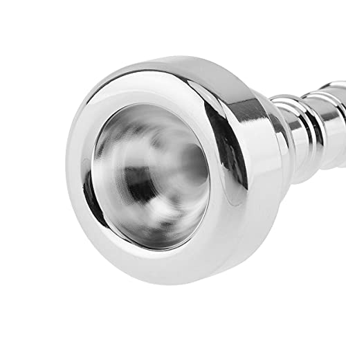 OriGlam Trumpet Mouthpiece Instruments Mouthpiece, Silver Plated Bb Trumpet Mouthpiece Replacement for Beginners Professional (3C) - Image 3