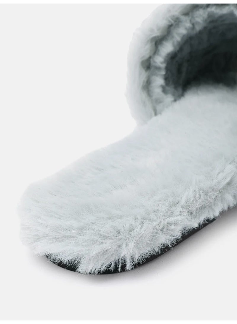 ZORIWORLD Buttercup Cloud-Like Comfort Plush Vegan Faux Fur Grey Slippers - Image 5