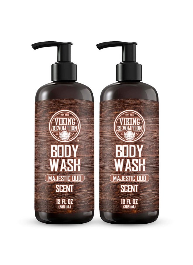 Viking Revolution Men'S Body Wash - Majestic Oud Mens Body Wash - Mens Natural Body Wash For Men With Vitamin E And Rosemary Oil - Shower Gel Body Wash Men (12 Fl Oz, Pack Of 2) 