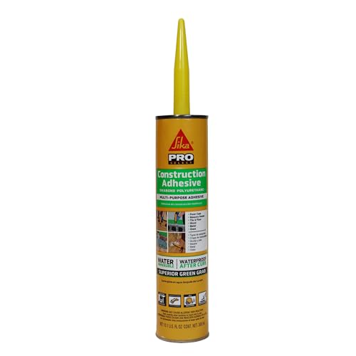 SikaBond Construction Adhesive, Gray, Advanced Polyurethane for Outdoor. Water immersible & Waterproof, 10 fl.oz - Image 1