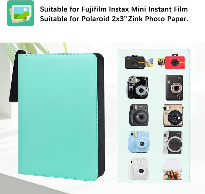 Veicevol 540 Pockets Photo Album for Fujifilm Instax Mini Camera, Polaroid Camera, for Fujifilm Instax Mini 11 90 70 9 8+ 8 LiPlay Instant Camera, 2x3 Photo Albums(Green) - Image 2