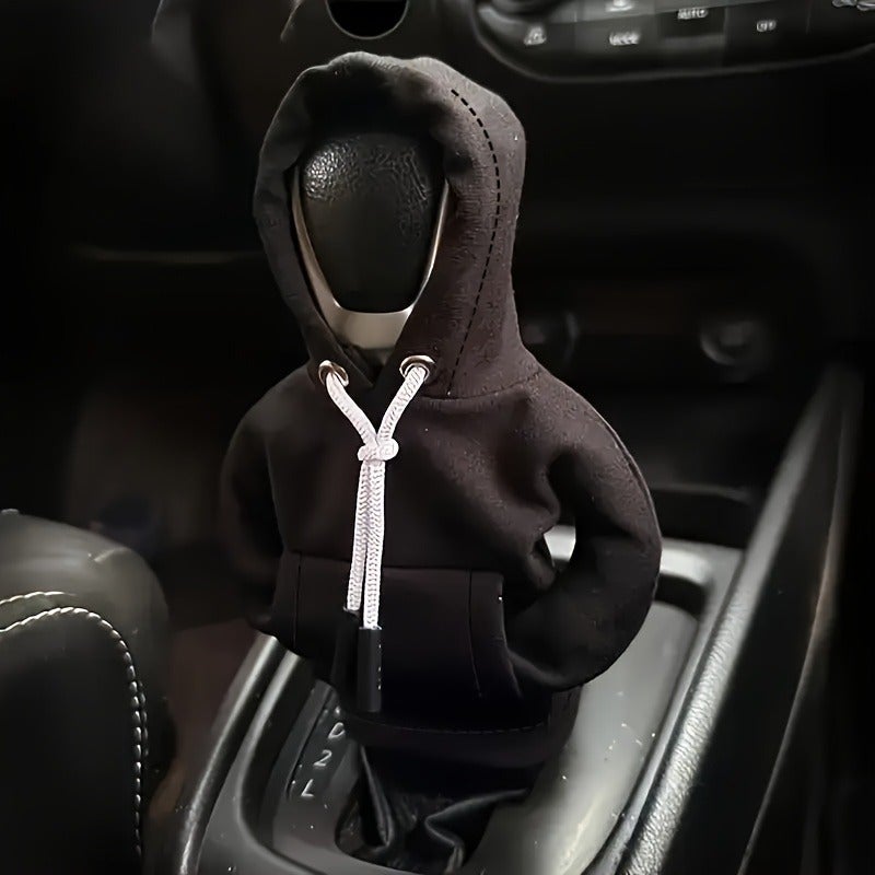 Nine-Color Shift Gear Hoodie - Cute Mini Car Gear Shift Cover with Hood, Random Cord Colors, Polyester Material, Black, Red, Blue, Pink, White Drawstring, Perfect for Car Interior Decoration & Accessories | Fun Accessory | Fabric - Image 3