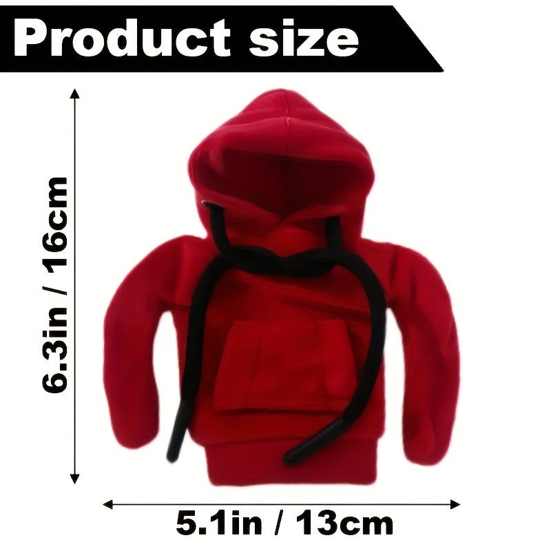 Nine-Color Shift Gear Hoodie - Cute Mini Car Gear Shift Cover with Hood, Random Cord Colors, Polyester Material, Black, Red, Blue, Pink, White Drawstring, Perfect for Car Interior Decoration & Accessories | Fun Accessory | Fabric - Image 4