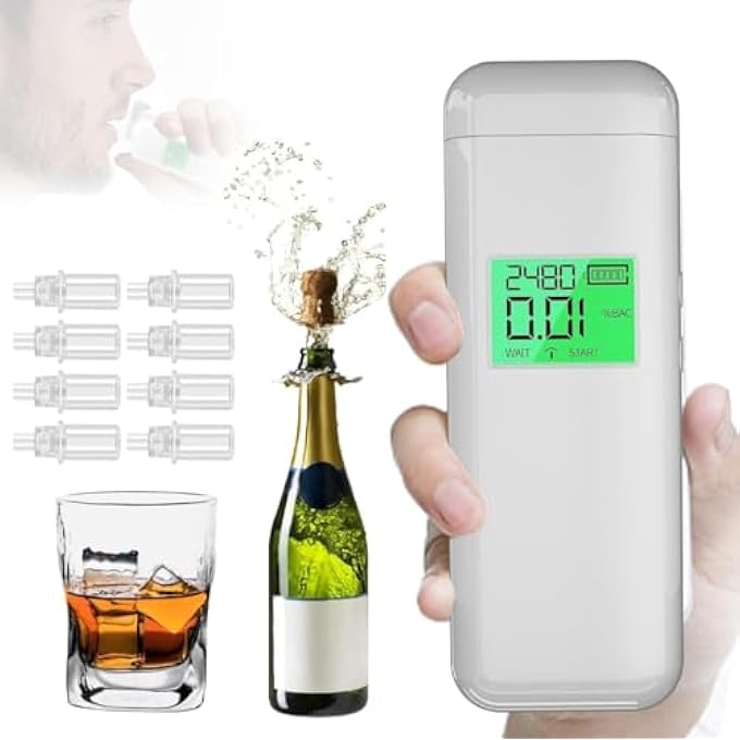 rayihni Breathalyzer for Alcohol, Upgrade Professional-Grade Accuracy Alcohol Tester with Digital HD LCD Display, Memory, and Warning Function for Home Parties Use - Image 2
