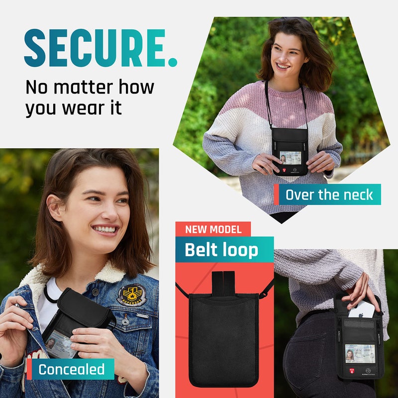 Alpha Keeper Neck Wallet, Travel Pouch For Passport Holder And Documents, Travel Neck Wallet For Traveling Women - Image 2