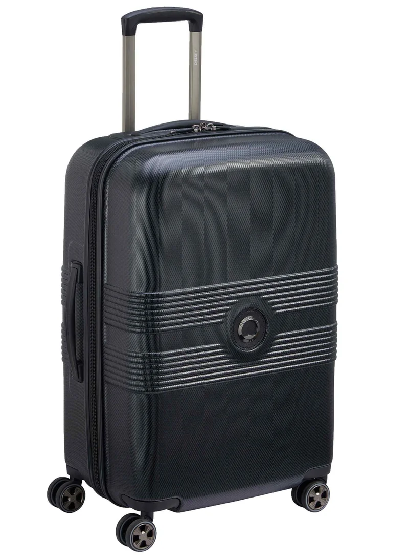 DELSEY Paris  Delsey Flanerie SE 55cm cabin trolley, black, 4 spinner wheels, polycarbonate hard shell, expandable, TSA lock, dual handle, spacious interior, 5-year warranty  | Best Price UAE