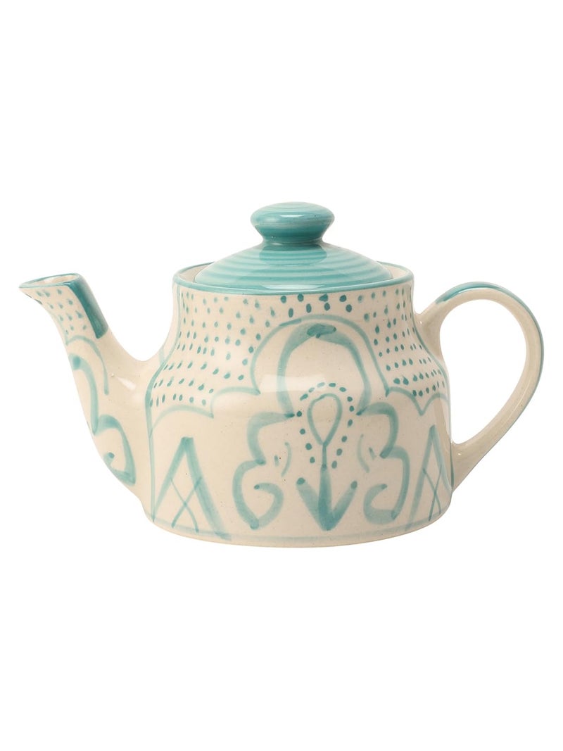 miah decor Ceramic Tea Set with Kettle and Tray with 2 Cups, 1 Teapot & 1 Tray Hand-Painted Design Tableware Tea Pot Kettle Set-Color-Cream| Dishwasher & Microwave Safe, 500 ml - Image 3