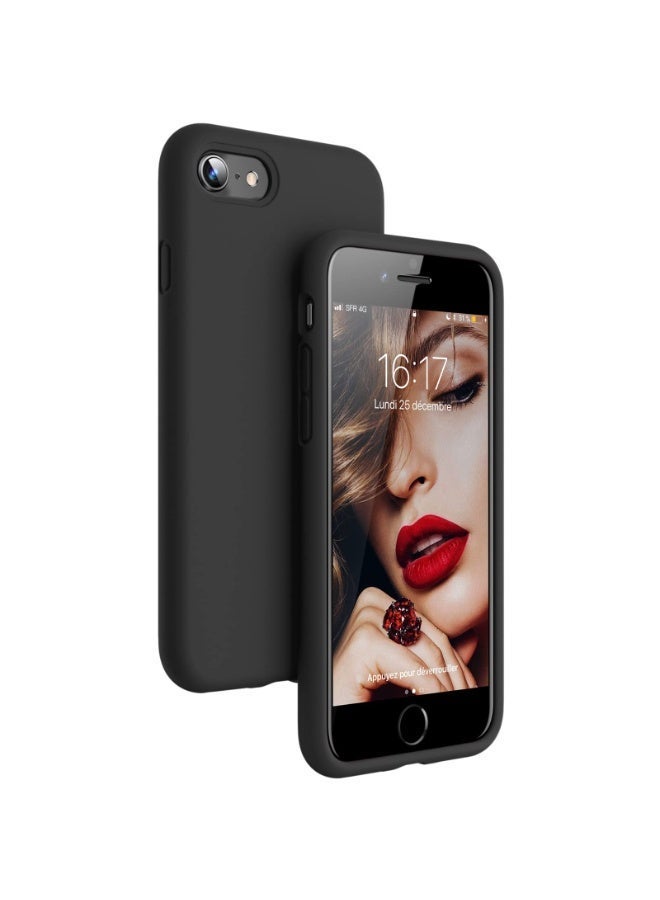 ten.tech Compatible with iPhone 6/6S Case 4.7 Inch Slim Liquid Silicone 4 Layers Soft Gel Rubber Shockproof Protective Phone Case with Anti Scratch Microfiber Lining (black) - Image 1