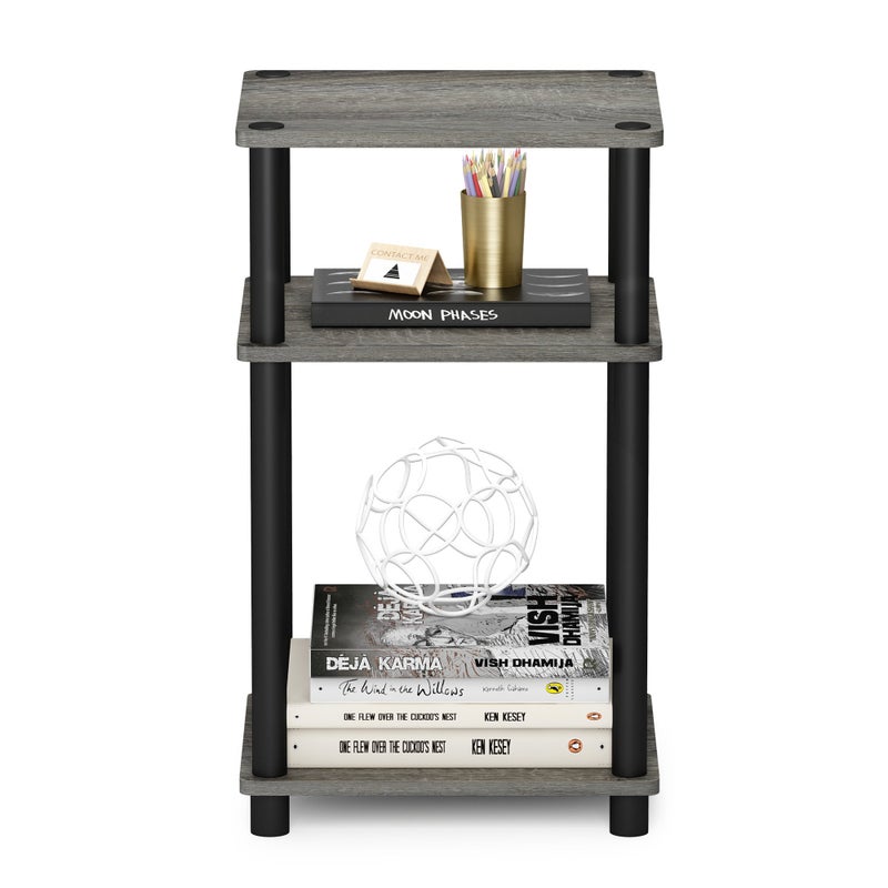 Furinno JUST Side Table, 3-Tier End Table, Open Shelves Night Stand, Bedside Table, Toolless Assembly, for Living Room, Bedroom, Bathroom, French Oak - Image 5