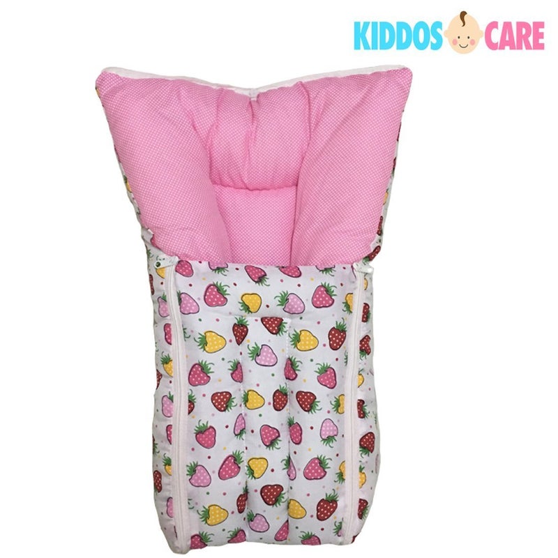 KiddosCare مرتبة قطنية للأطفال من كيدوز كير مع شبكة ناموسية للنوم للمواليد الجدد باللون الأزرق والوردي - Image 5