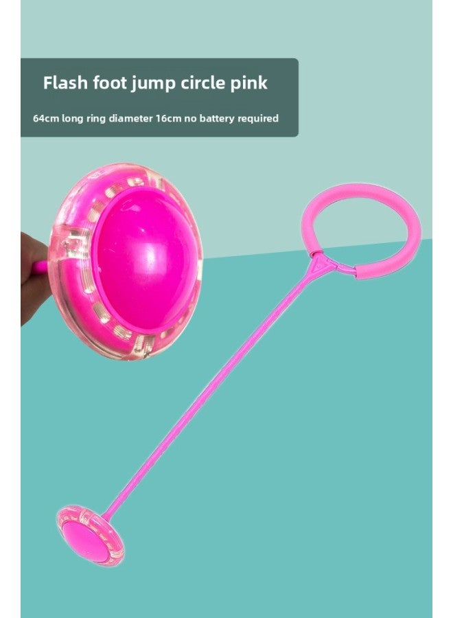 Household Children's Outdoor Sports Toys Flashing Barefoot Jumping Ring Sensory Training Equipment Sports Long High Jumping Toys-Color:Flash Foot Jumping Loop One Pink  - Image 1
