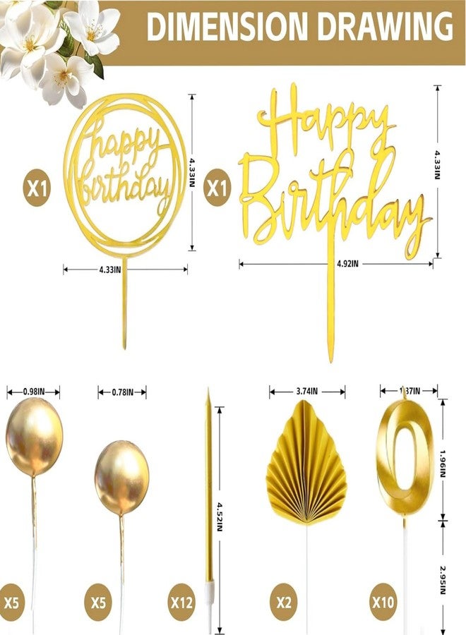 Tyotrbs 36 Pcs Happy Birthday Cake Toppers Decorations Birthday Candles DIY Cake Decor for Men Women Wedding Anniversary - Image 3