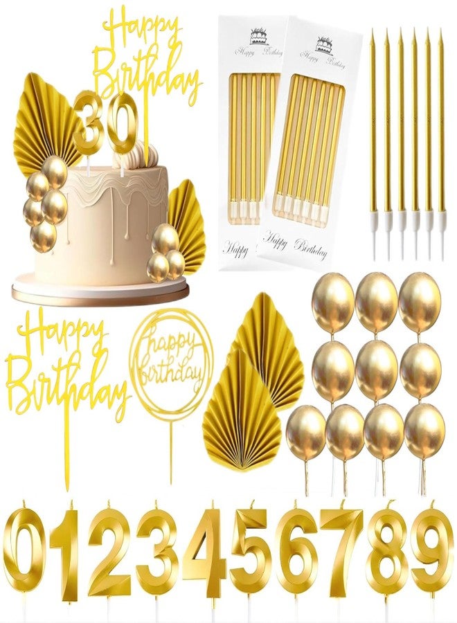 Tyotrbs 36 Pcs Happy Birthday Cake Toppers Decorations Birthday Candles DIY Cake Decor for Men Women Wedding Anniversary - Image 1