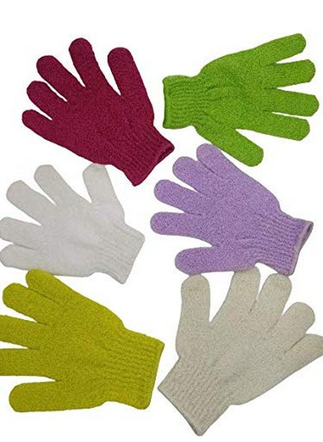 Brushman Exfoliating Dual Texture Bath Gloves For Shower Spa Massage And Body Scrubs Dead Skin Cell Remover Gloves With Hanging Loop (1 Pair Heavy Glove) (Purple)  - Image 5