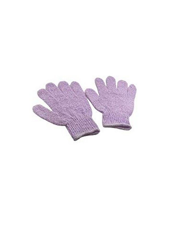 Brushman Exfoliating Dual Texture Bath Gloves For Shower Spa Massage And Body Scrubs Dead Skin Cell Remover Gloves With Hanging Loop (1 Pair Heavy Glove) (Purple)  - Image 2