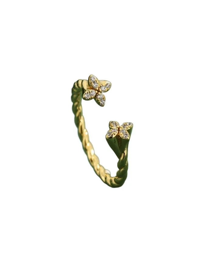 Take Two Twisted Flower Adjustable Ring