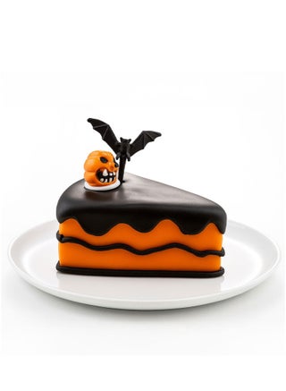 Orange Cartoon Halloween Cake Slice