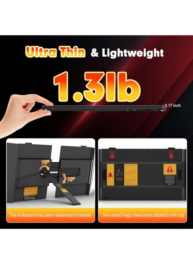 V2COM Ultra-Slim Triple Laptop Screen Extender, 14" 1080P FHD Portable Dual Monitors, One-Cable Connection, 4.5mm Thin 1.3 lbs (0.6kg), Plug & Play - Image 3