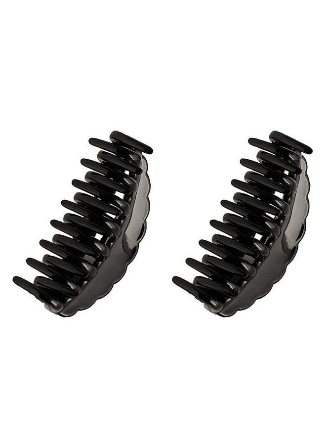 BIRDWARE Bigsize Multi Color Imported Rubber Acrylic Material Stone Butterfly Hair Clips For Women (Pack Of 2 Pc) ; Hair Clutchers (Black)  - Image 1