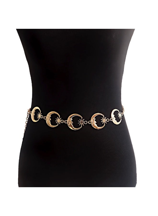 ILovhaprty Gold Metal Chain Belt for Women – Adjustable Boho Vintage Waist Chain for Dress - Image 2