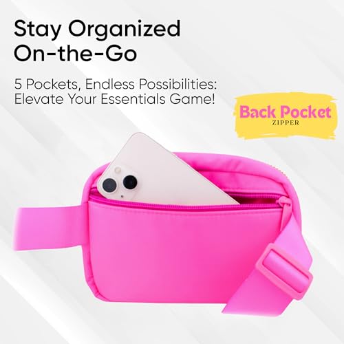 DANCOUR Hot Pink Belt Bag for Women & Girls – Stylish Fanny Pack, Crossbody Waist Bag, Fashionable Everywhere Belt Bag, Trendy Cross Body Fanny Pack for Travel & Daily Use - Image 5