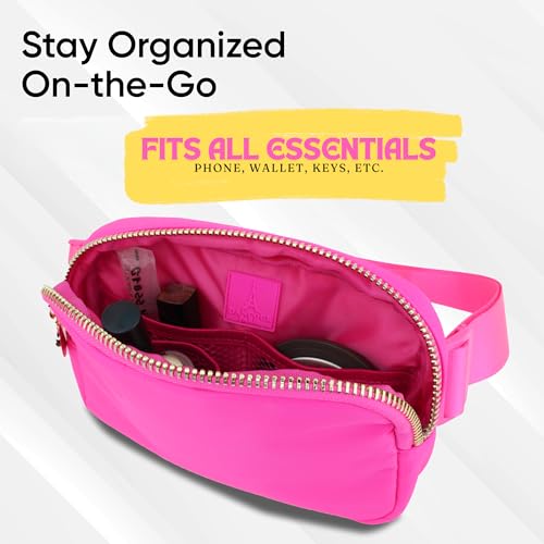 DANCOUR Hot Pink Belt Bag for Women & Girls – Stylish Fanny Pack, Crossbody Waist Bag, Fashionable Everywhere Belt Bag, Trendy Cross Body Fanny Pack for Travel & Daily Use - Image 3