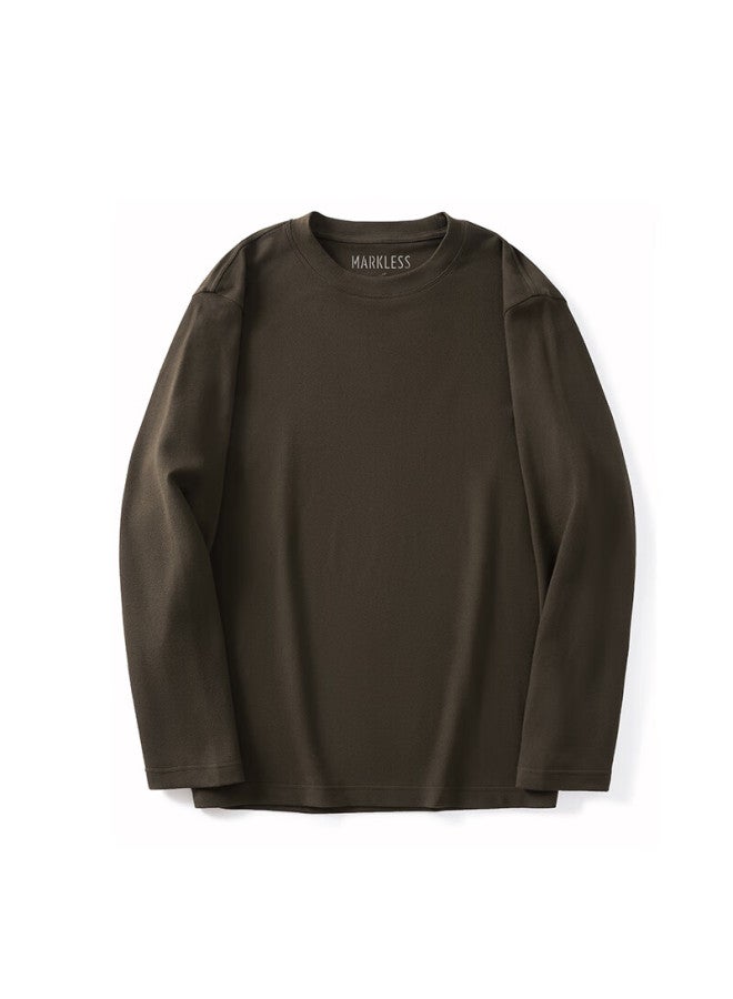 Markless Infrared Heating Thermal Long-sleeve T-shirt For Men, Autumn And Winter Round Neck Undershirt Base Layer Men's Clothing 4604 Chestnut Brown L - Image 4