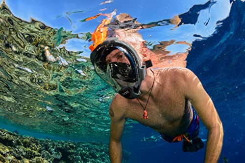 OCEANREEF OCEAN REEF - Aria QR + Quick Release Snorkeling Mask - Full Face Snorkeling Mask - 180 Degree Underwater Vision - 5 Colors and 3 Sizes - Black Color - Size S/M - Image 4