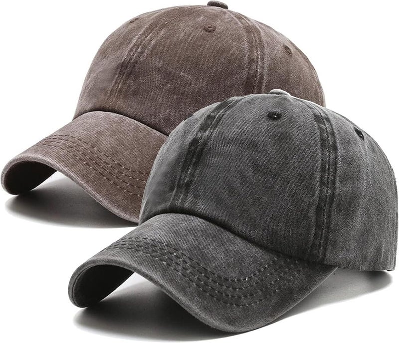 PFFY 1/2 Packs Vintage Washed Distressed Baseball Cap Dad Golf Hat for Men Women - Image 1