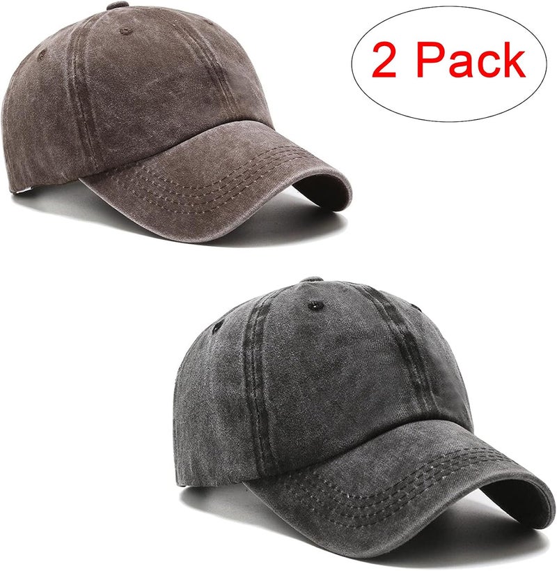 PFFY 1/2 Packs Vintage Washed Distressed Baseball Cap Dad Golf Hat for Men Women - Image 2