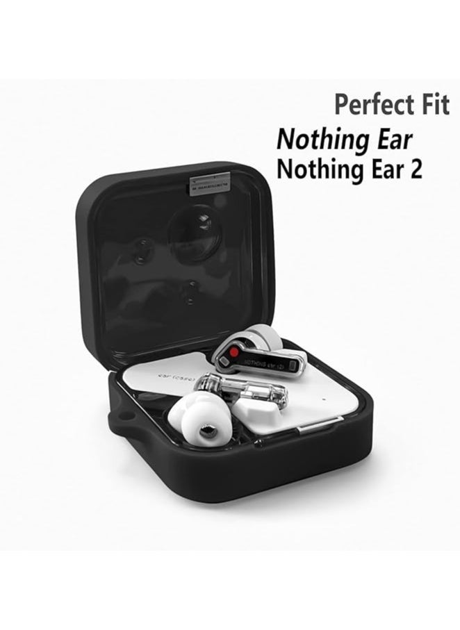Generic - Compatible for Nothing Ear 2 Case Cover, [Charging Port Design]Silicone Protective Cover Case for Nothing Ear 2 Protector Case (Black) - Image 1