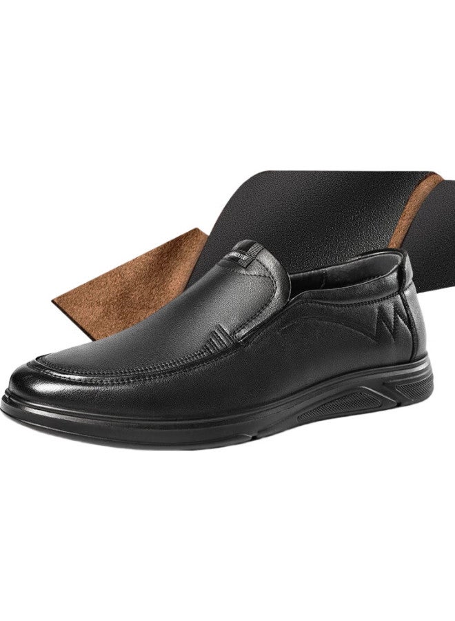 LAORENTOU Leather Shoes For Men, Business Casual Shoes, Top-Grain Cowhide Slip-On Loafers, Durable Men'S Shoes, La12062, Black, Size 43 - Image 1