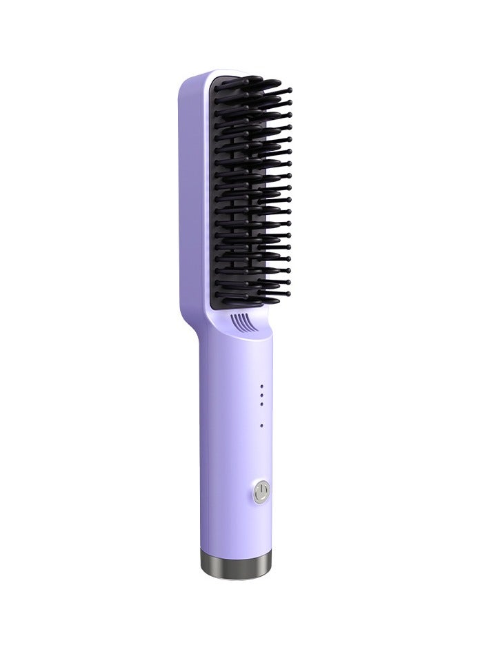 Cordless Hair Straightener Brush,Portable negative ion hair straightener, inner buckle and outer flip hair straightener for Women, Anti-Scald hair straightener - Image 1