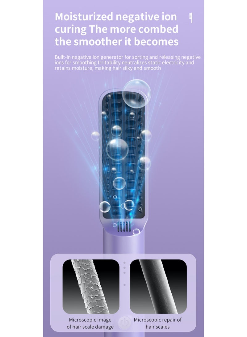 Cordless Hair Straightener Brush,Portable negative ion hair straightener, inner buckle and outer flip hair straightener for Women, Anti-Scald hair straightener - Image 5