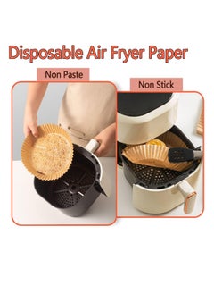 Yuwell 100 Pcs Air Fryer Paper Liners Parchment Paper, Air Fryer Disposable Paper Liner For Microwave, Oven, Roasting Non-Stick Air Fryer Liners 200X45MM  - Image 3