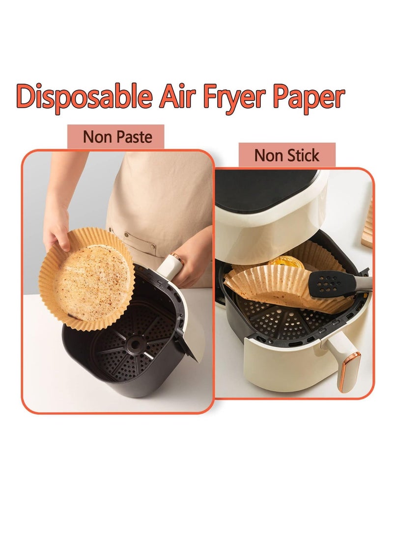 Yuwell 100 Pcs Air Fryer Paper Liners Parchment Paper, Air Fryer Disposable Paper Liner For Microwave, Oven, Roasting Non-Stick Air Fryer Liners 200X45MM  - Image 3