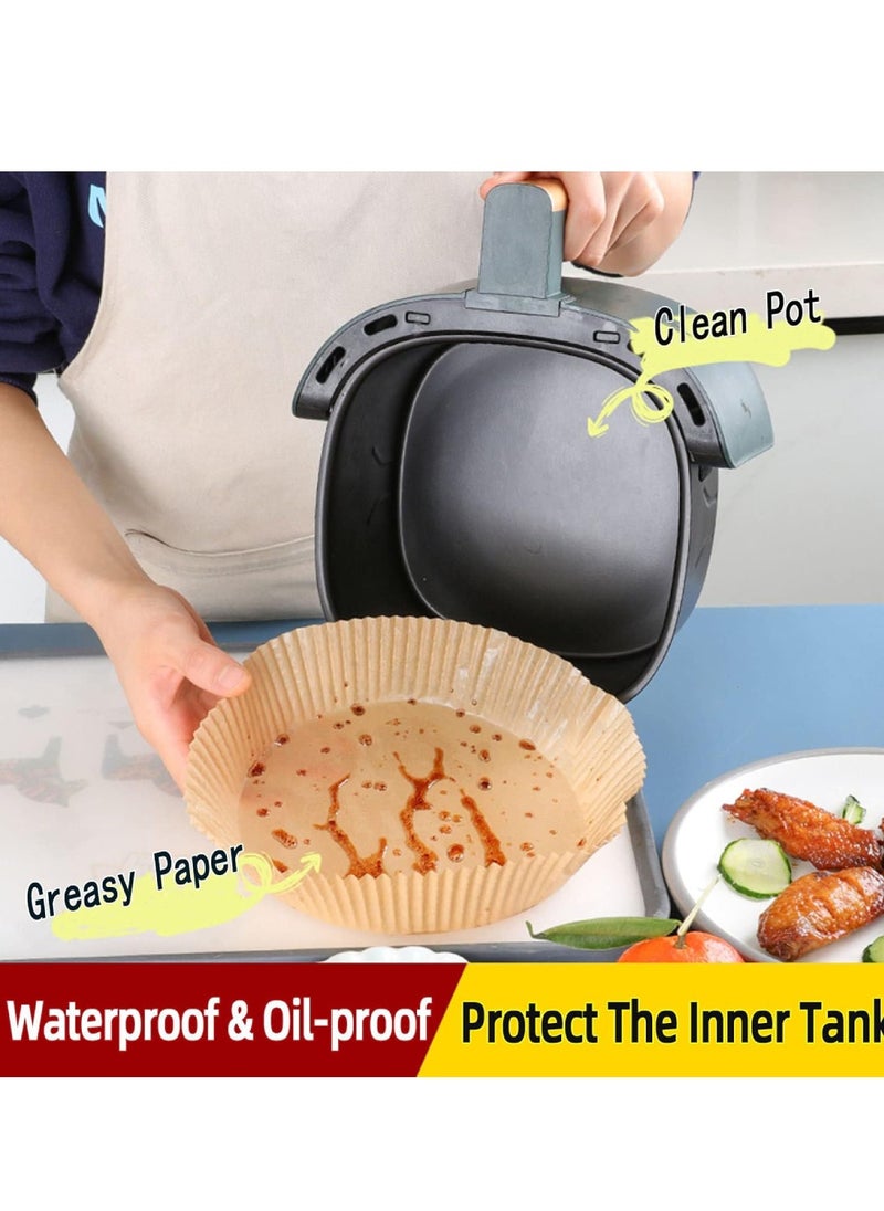 Yuwell 100 Pcs Air Fryer Paper Liners Parchment Paper, Air Fryer Disposable Paper Liner For Microwave, Oven, Roasting Non-Stick Air Fryer Liners 200X45MM  - Image 2