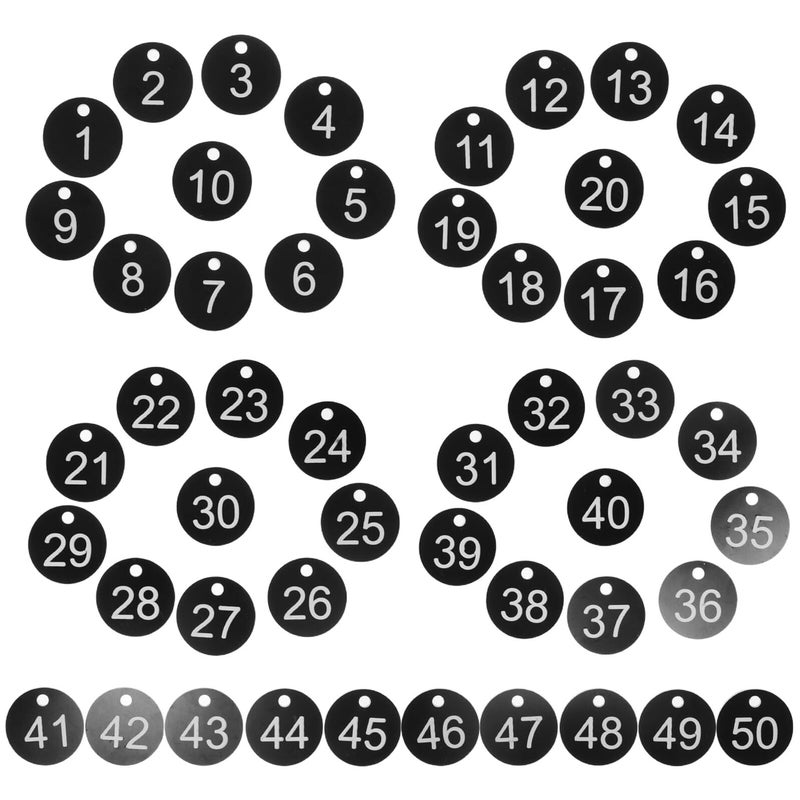 Black Plastic Key Tag Labels Numbered 1 50 Waterproof Identification Markers for Organization - Image 2