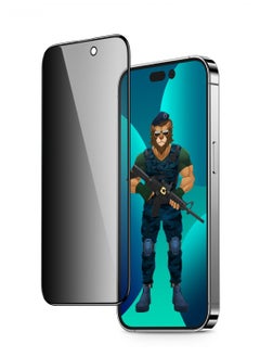 GREEN LION iPhone 14 Pro Max Screen Protector 3D Pv-Pet Pro Full Curved Glass / Anti Fingerprint / Anti Scratch / Grease Resistance / Ultra Hardness / Highly Responsive - Black Edge/Privacy  - Image 1