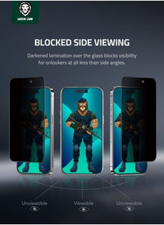 GREEN LION iPhone 14 Pro Max Screen Protector 3D Pv-Pet Pro Full Curved Glass / Anti Fingerprint / Anti Scratch / Grease Resistance / Ultra Hardness / Highly Responsive - Black Edge/Privacy  - Image 3