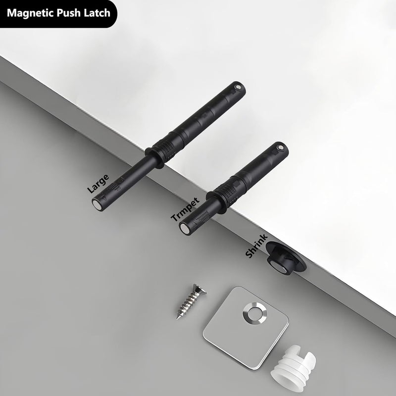 bjsdkff 10 Pcs Magnetic Push Latches for Cabinet Push to Open Door Latch Soft Quiet Close Closers Push to Open Cabinet Door Latch for Closure Cabinet Drawer Wardrobe Kitchen Door (Large) - Image 4