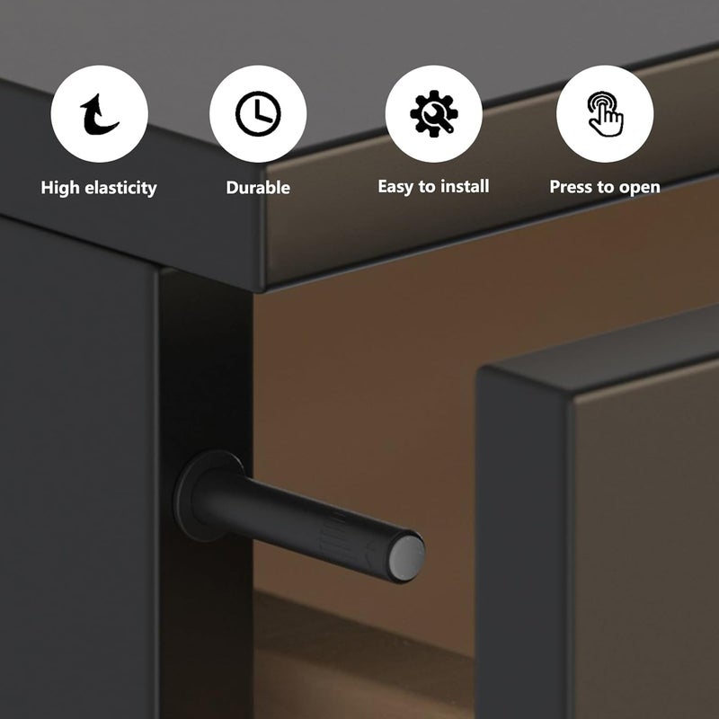 bjsdkff 10 Pcs Magnetic Push Latches for Cabinet Push to Open Door Latch Soft Quiet Close Closers Push to Open Cabinet Door Latch for Closure Cabinet Drawer Wardrobe Kitchen Door (Large) - Image 5
