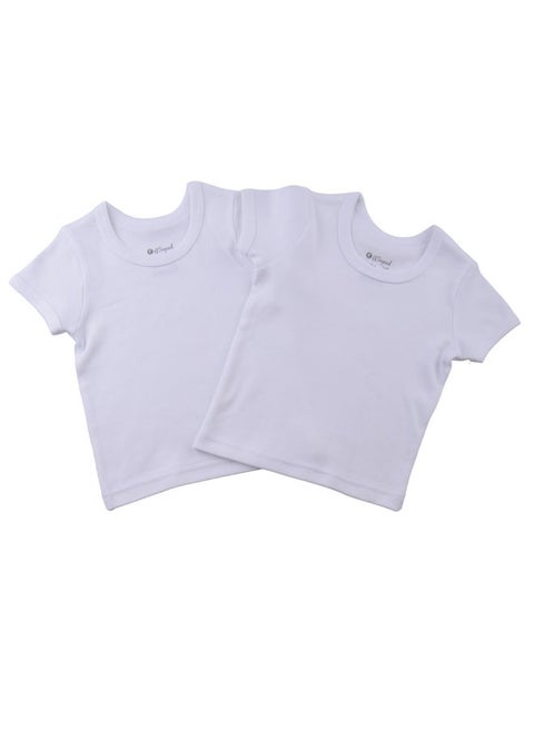 فانلة نصف كم أنترلوك أبيض 2*باك