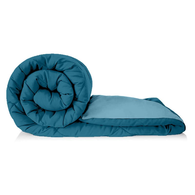 TUNDWAL'S TUNDWALS Microfiber Reversible Solid Extra Comfort Soft ComforterBlanket Double Bed 210 GSM Quilt Sea Green Sky Blue1 Piece  - Image 3