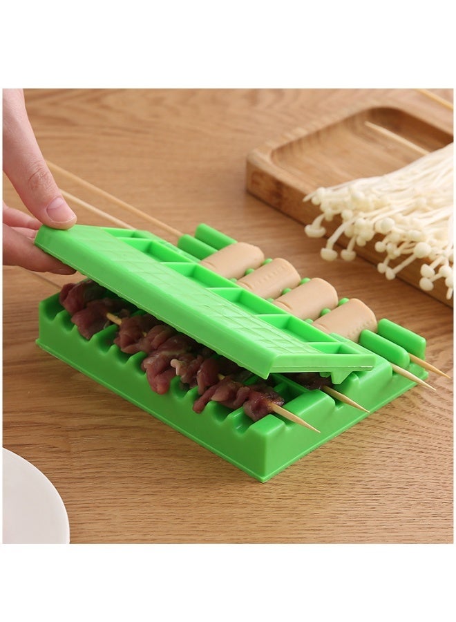 2PCS Manual Barbecue Skewer Tool, Portable Meat Skewering Device for Lamb, Chicken and Beef, Quick and Easy Skewer Maker for Home and Commercial Use, BBQ Grill Gadget - Image 5